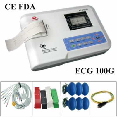 CONTEC ECG EKG Machine ECG100G Digital 1-channel 12-lead Electrocardiograph,US