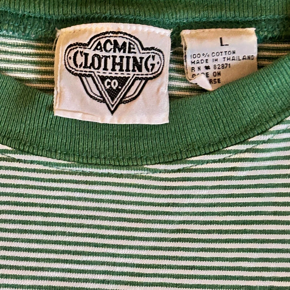 Camiseta vintage años 90 Looney Tunes Pep Le Pew mofeta arte dibujos animados verde blanca L Foto 3 de 4