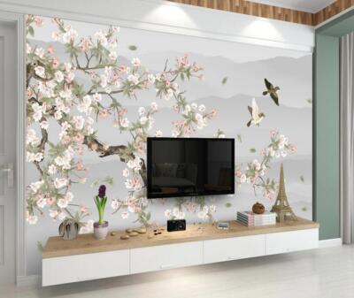 3D Flower Branch Bird 46736NA Wallpaper Wall Murals Removable Wallpaper Fay