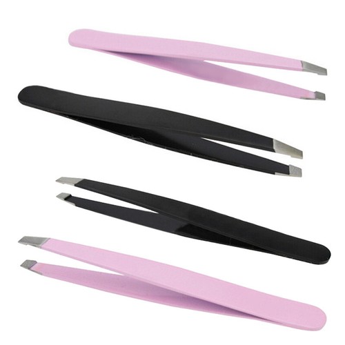 Beauty Eyebrow Facial Hair Removal PFOking Removing Tweezers Pink Black TM DR - Afbeelding 10 van 14