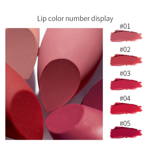 Brillo de labios de larga duración de 5 colores terciopelo mate lápiz labial cosmético impermeable - Imagen 6 de 16