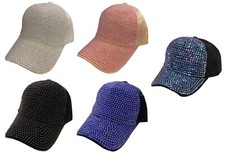 Fashionable Rhinestone Bead Adjustable Bling Bling Women Girls Cap Hat