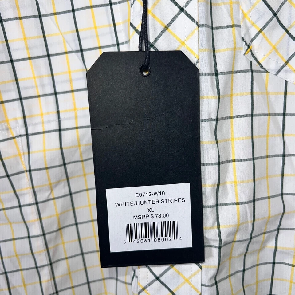 Eight 732 (8732) Blanco/Azul/Amarillo Rayas Estilo SS Botón Para Hombre XL Foto 4 de 4