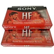 Sony HF 90 Minute Blank Audio Cassette Tapes High Fidelity Lot of 3 New Sealed