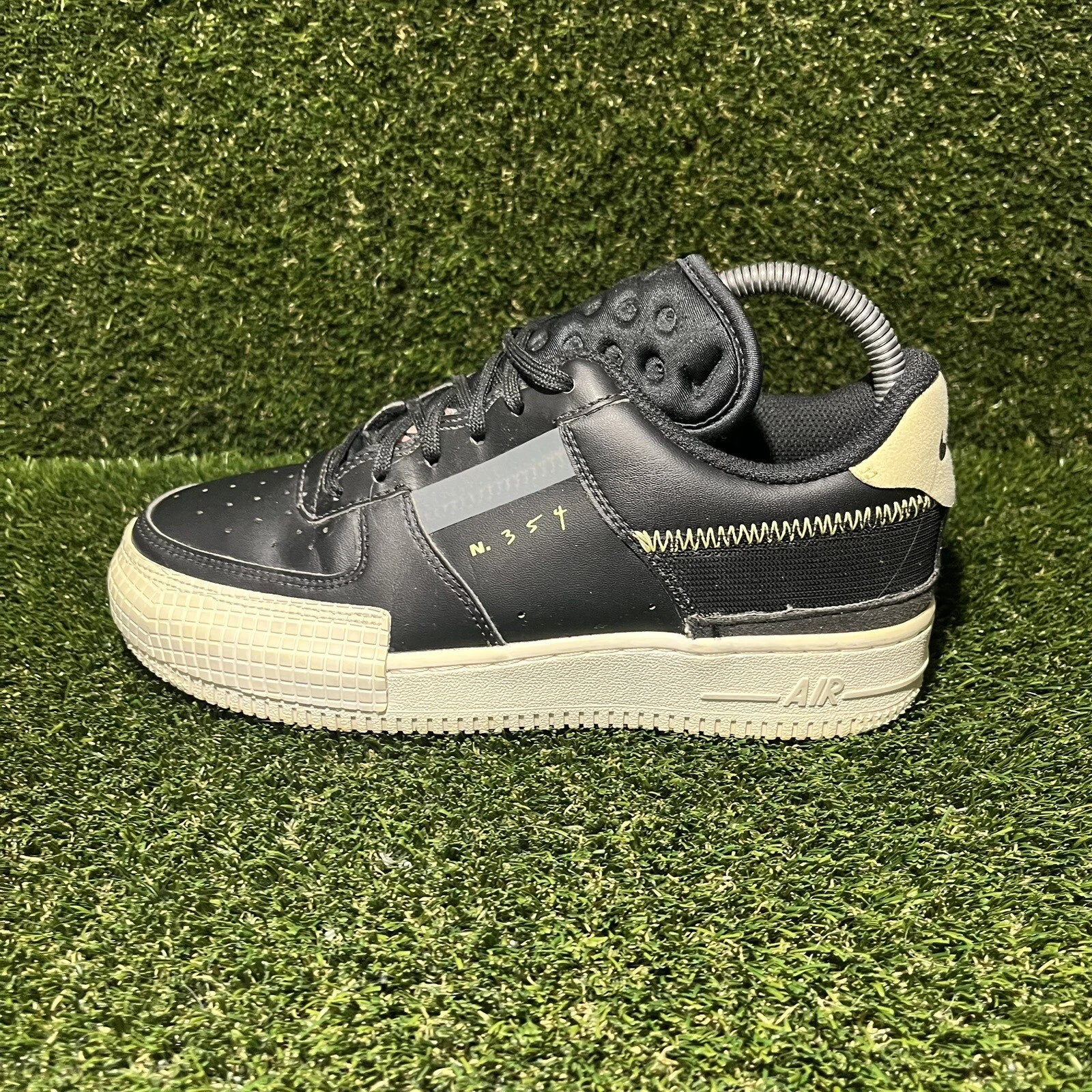 Taglia 4 5 (GS) Nike Air Force 1 tipo basso nero Zinnia