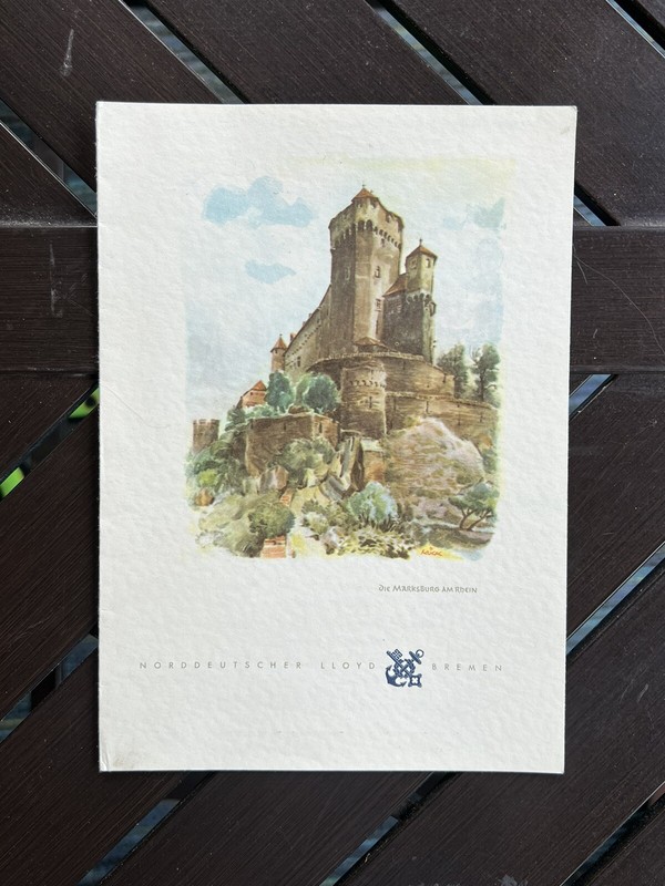 1960 MS Berlin Lunch Menu - North German Lloyd - May 9th