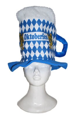 Cappello bavarese boccale di birra oktoberfest bianco azzurro | eBay