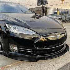 STP-STYLE CARBON FIBER FRONT BUMPER SPLITTER SPOILER LIP FIT 12-16 TESLA MODEL S