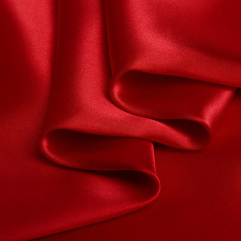 Deep Red 100% Pure Mulberry Silk Fabric by the Yard 44" width 19 mm 6A Grade - Image 4 of 4