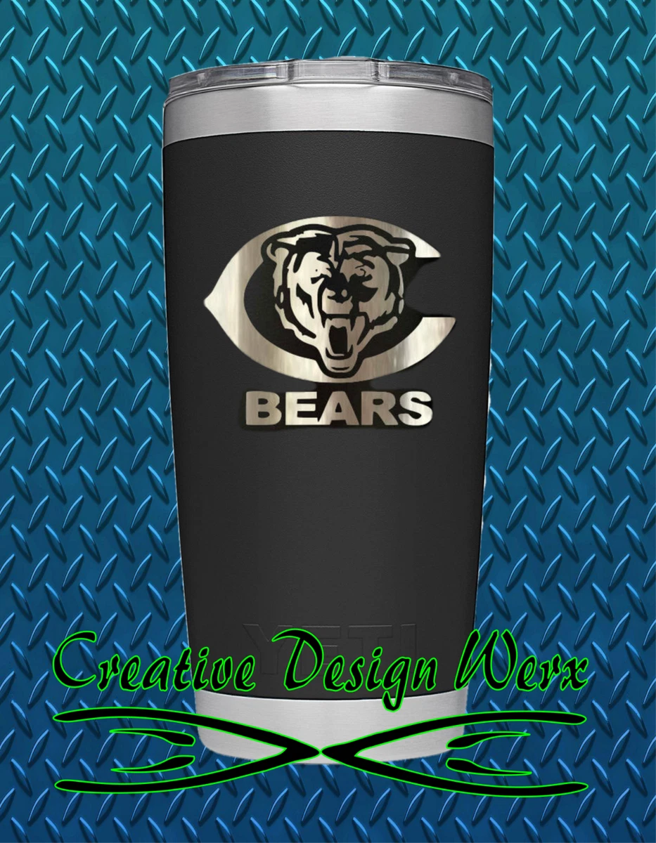 30oz Yeti Chicago Bears Engraved Stainless Steel Thermos Rambler Tumbler  Bulk Personalized Gift 