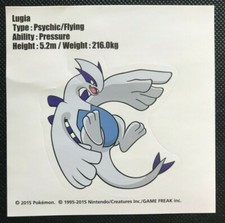 Lugia Spec 2015 Sticker Pokemon Japanese Pocket Monster NINTENDO Pocket Monster