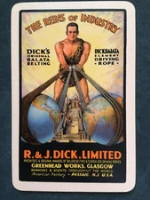 (4) Vintage “DICKS BELTING” Advertising Playing Cards,Waddington’s