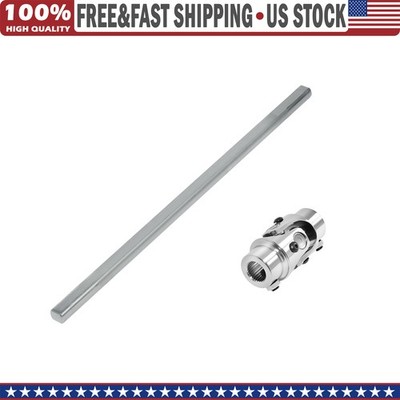 24'' Long 3/4'' DD Steering Shaft + Chrome 11/16-36 Spline X 3/4'' DD U-Joint Kit