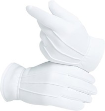 White Cotton Gloves Men Costume Stitched Uniform Gloves for Wedding Formal