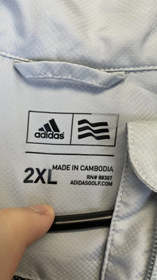 Adidas Golf Pullover Mens 2XL Gray Half Zip Short Sleeve Windshirt Windbreaker - Image 3 of 4