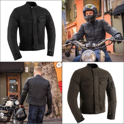 Oxford Hardy 2.0 Mens Motorcycle Jacket Wax Touring Retro Motorbike Jacket