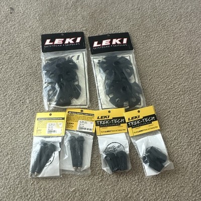 LEKI Adjustable Pole bundle - snowflake Basket, Rubber Tip, Carbide Flow tip
