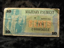 old world MPC Military Payment Certificate USA 10 cents PM92 1970-1973 #15
