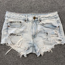 American Eagle Outfitters Festival Denim Shorts Womens 6 Blue Cutoff Distressed