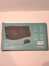 Wireless Keyboard And Mouse Combo - GRAY, EK30 ergonomic.