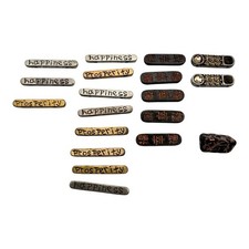 Lot of 19 Mixed Metal Bead Connectors Happiness Prosperity Bars, Asian