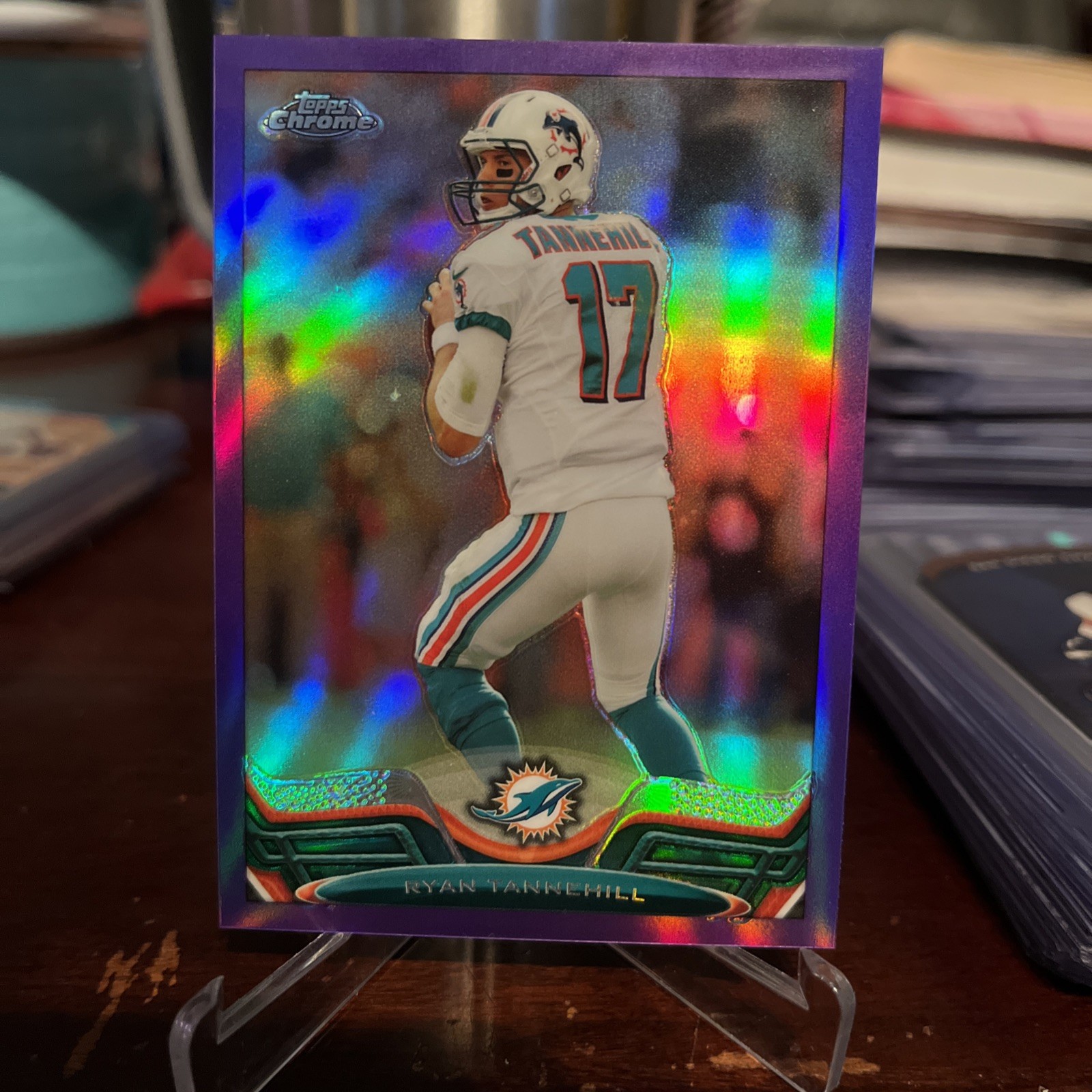 2013 Topps Chrome 176 Ryan Tannehill Purple Refractor /499 Miami Dolphins 2nd yr