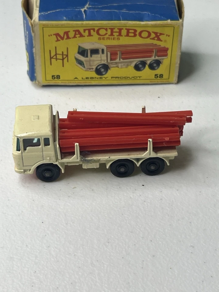 Camión viga vintage Lesney #58C DAF 1968 en caja E4 original sólida caja original Foto 3 de 4