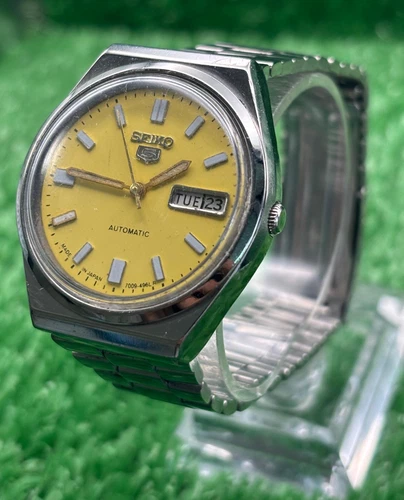 Vintage Seiko 5 Automatic || Yellow Dial || Men's Vintage Watch ||