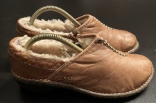 UGG 1928 Australia Betty Leather Shearling Slip-On Clog Loafers Shoes Women's 7