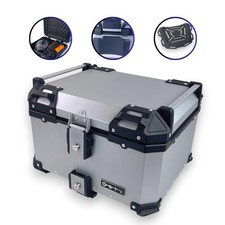 Motorradkoffer Pro3 Alu 55 L silber & Universal Topcase Halterung