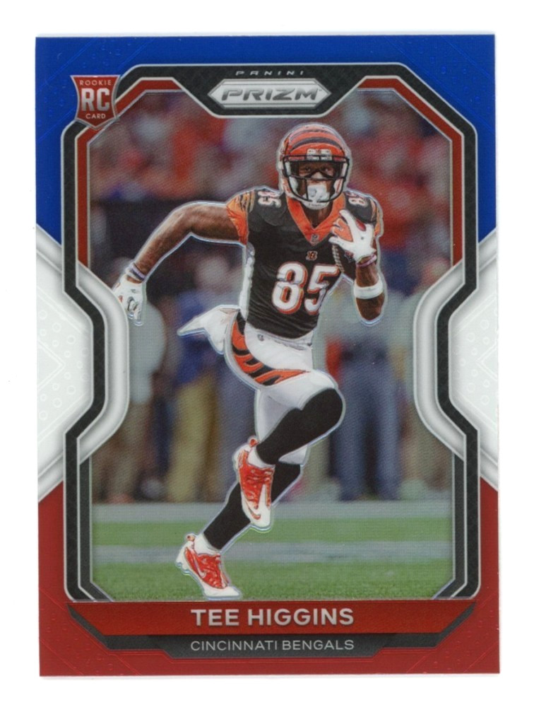 2020 Panini Prizm Tee Higgins #308 Red White & Blue Prizm - RC Parallel Rookie