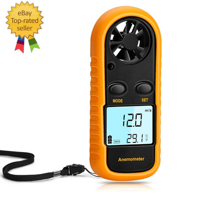 Anemometer Handheld, Light Weight Digital Wind Speed Meter, Wind Speed Temperatu