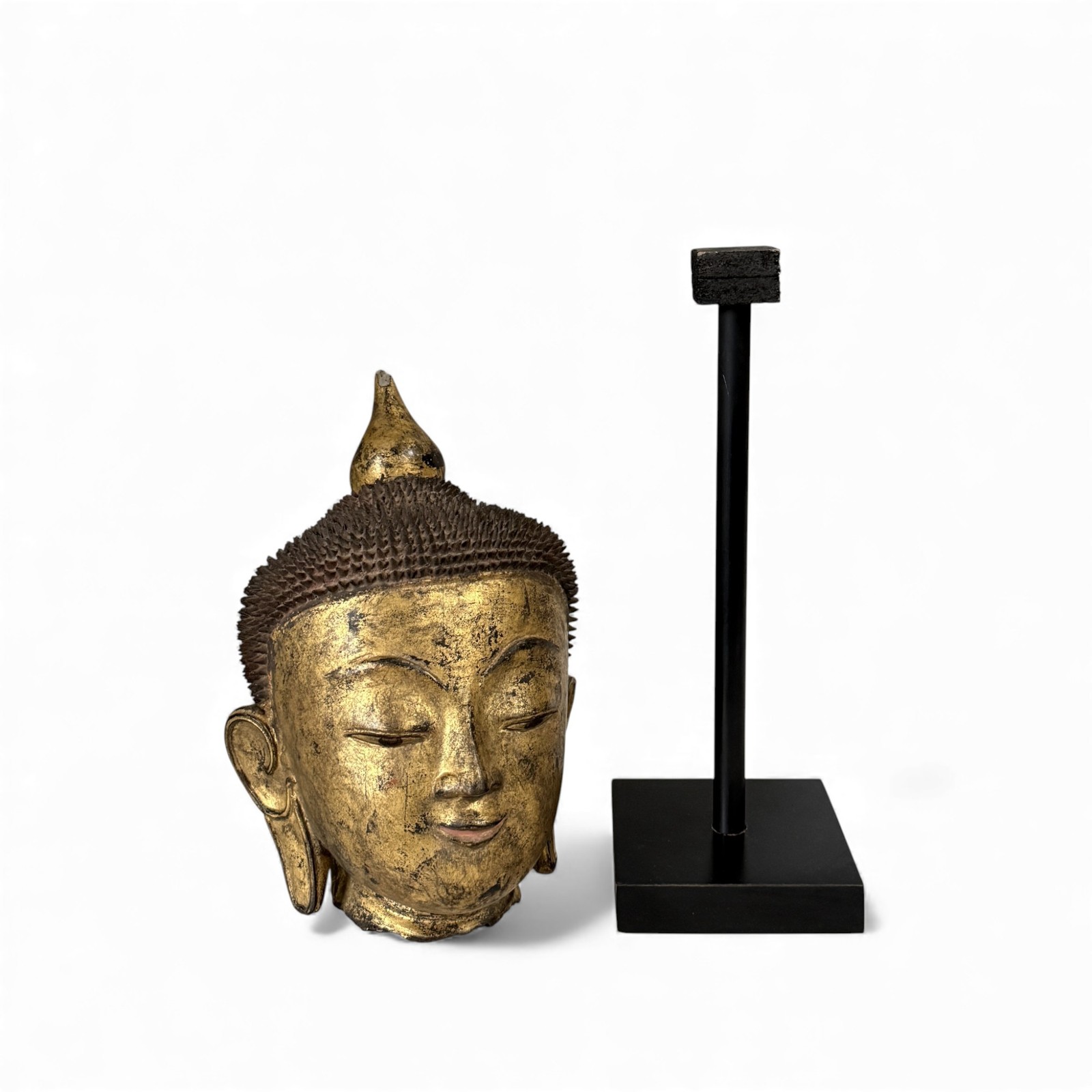 Burmese Buddha Head Lacquerware Gilded Burma Collection 39 cm big sized