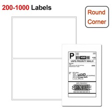 200 1000 8.5x5.5 Half Sheet Shipping Labels Strong Adhesive Sticker 2 Per Sheet