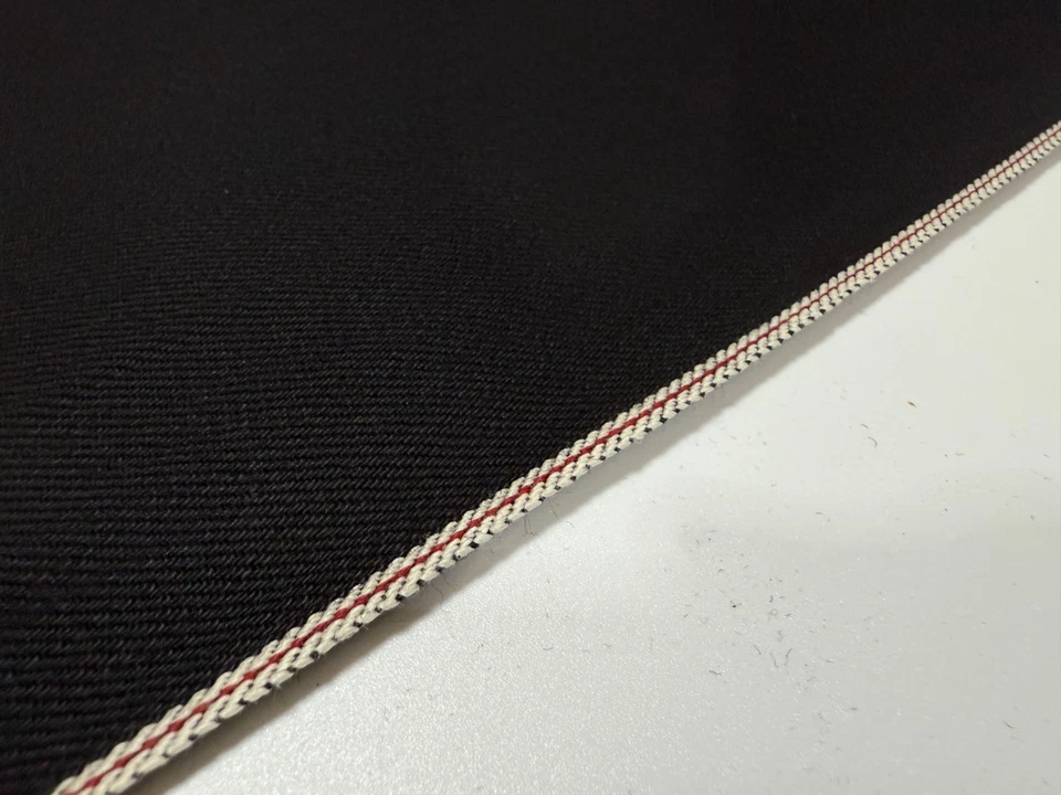 11 oz double-sided black denim fabric with selvage by the yard, Japanese cotto - Image 3 of 4