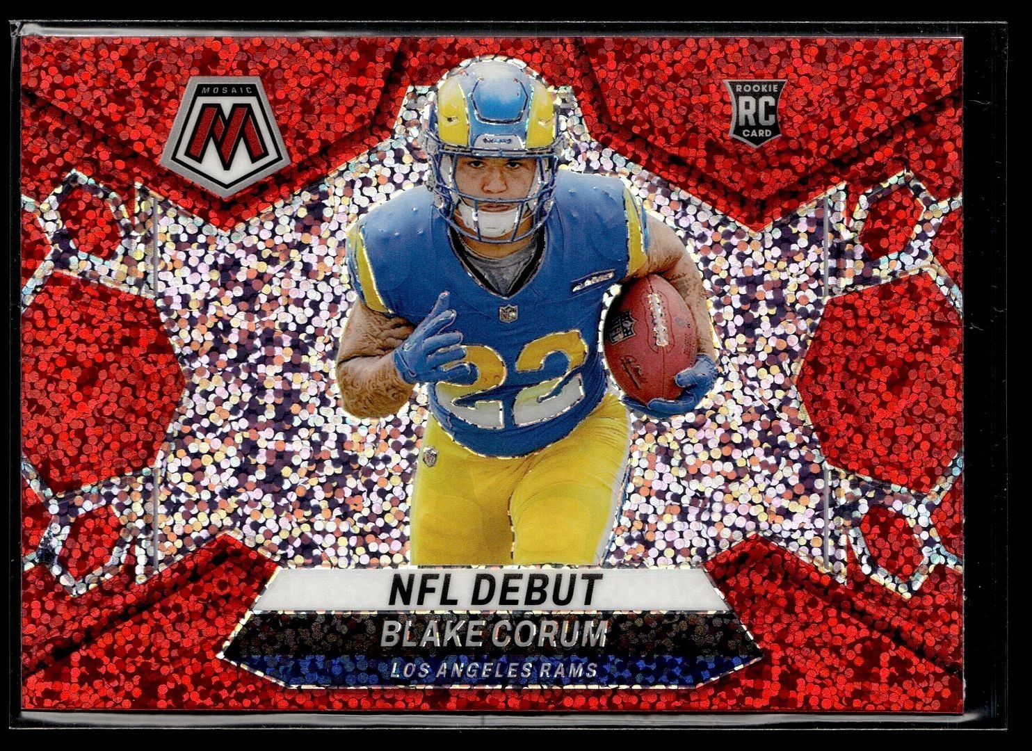 2024 MOSAIC RED SPARKLE NFL DEBUT 278 Blake Corum Los Angeles Rams