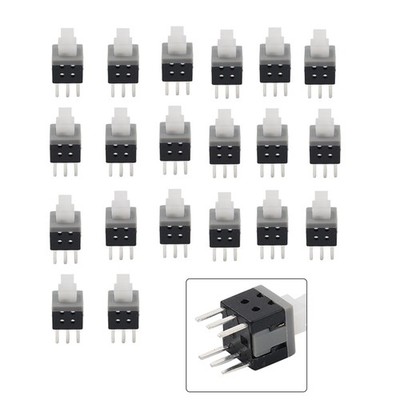 20PCS 5.8x5.8x10mm Tact Tactile Self Lock 6 Pins Push Button Switch Latching
