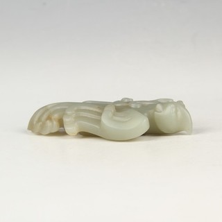 Chinese Antique Pale Celadon Jade Phoenix Statue