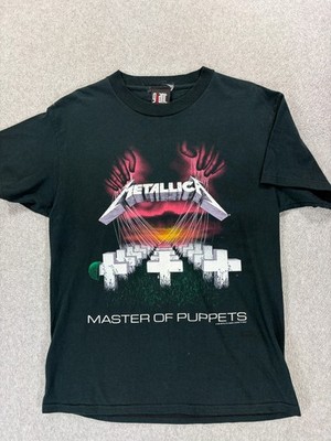 Metallica Master of Puppets Vintage 1994 Crew Tee Shirt (Men's Medium) Black