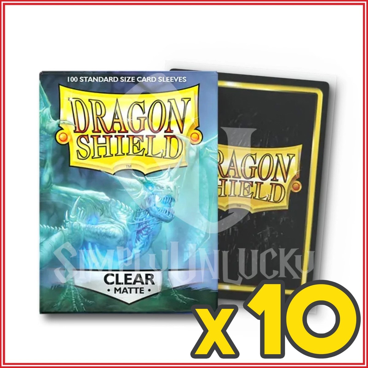 mtg clear card sleeves Clear Matte Dragon Shield Sleeves x10 Display Standard🐉for Pokemon MTG