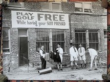 1930s PLAY GOLF FREE WHILE HAVING YOUR SUIT PRESSED POSTER Print Bettmann Corbis