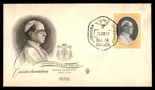 Mayfairstamps Argentina FDC 1959 Pope Pius XII First Day Cover aaw_53243