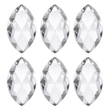 K9 Crystal Pendants Oval Beads, 6 Pack 38mm, Clear