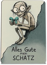 Herr Der Ringe Karte Gollum Geburtstag Holzkarte - Geburtstagskarte Mit Umschlag