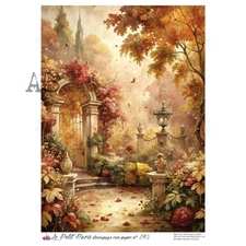 AB Studio, Rice Paper, Christmas, La Petit Paris, Leaves, Garden, Autumn, Landsc