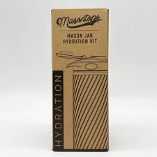 Masontops Womens Mason Jar Hydration Kit Aqua Glass Bottle Neoprene Sleeve Eco