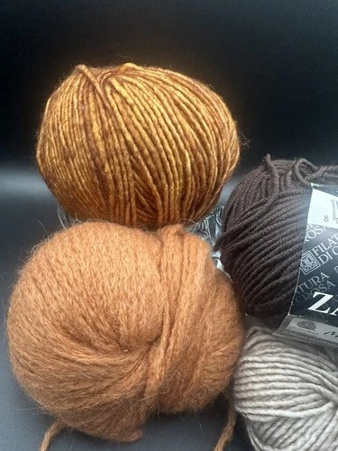 Lot of 5 Yarn NICE Balls Mix Color Zara, K&C Unknown. FALL WINTER COLORS. image 5