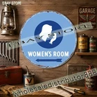 Vintage Style Womens Room Womens Restroom Silhouette Sign Wall Sign 12in