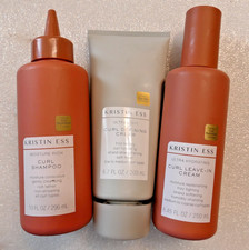 Kristin Ess Curl 3pc Set Shampoo Leave-In Defining Cream Anti-Frizz 3sz