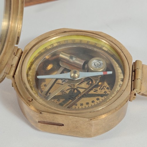 Stanley London Natural Sine Brass Compass In Wooden Nautical Chest Box Vintage - 第 6/24 張圖片
